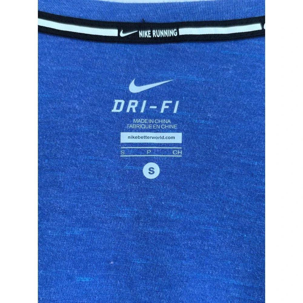 Nike Dri-FIT Men's Blue V-Neck Short Sleeve Moisture Wicking Running Tee S